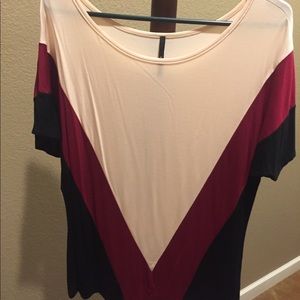 Color block top.